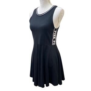 Tank top black tennis dress M pleated preppy country club Athletic y2k Academia